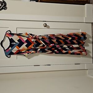 Lane Bryant gently used dress, geometric shape print size 28P